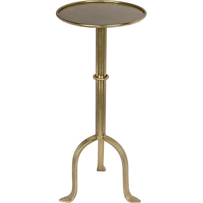 Noir Tini Side Table, Metal w/ Brass Finish, 10"