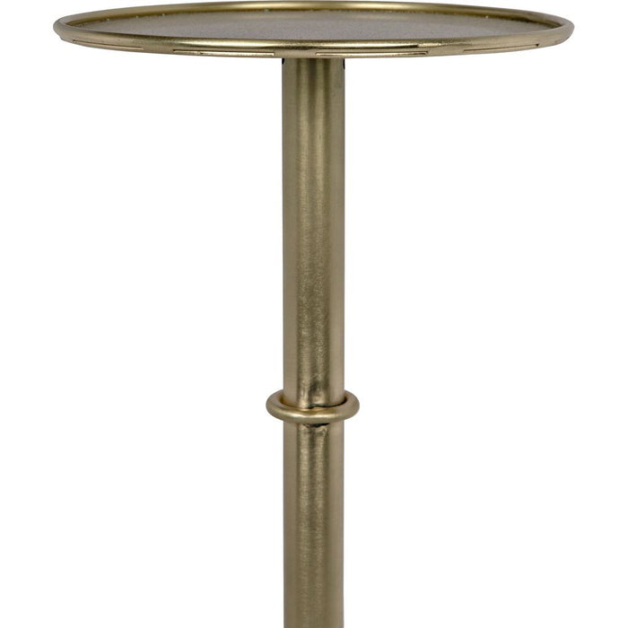 Noir Tini Side Table, Metal w/ Brass Finish, 10"