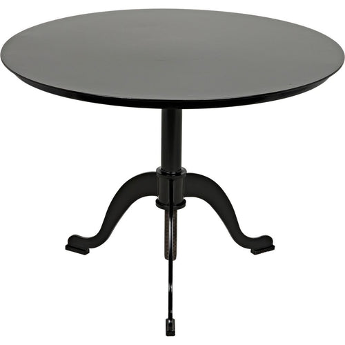 Noir Kaldera Side Table, Black Steel, 29"