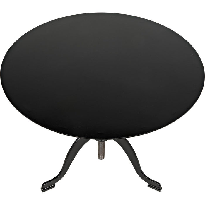 Noir Kaldera Side Table, Black Steel, 29"