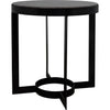 Noir Parker Side Table - Industrial Steel & Night Snow Marble, 25"