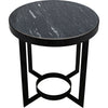 Noir Parker Side Table - Industrial Steel & Night Snow Marble, 25"