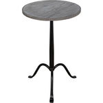 Noir Cosmopolitan Side Table - Industrial Steel & Night Snow Marble, 15"