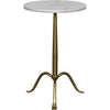 Noir Cosmopolitan Side Table - Industrial Steel & Bianco Crown Marble, 15"