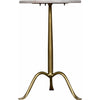 Noir Cosmopolitan Side Table - Industrial Steel & Bianco Crown Marble, 15"