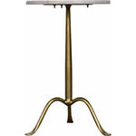 Noir Cosmopolitan Side Table - Industrial Steel & Bianco Crown Marble, 15"