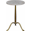 Noir Cosmopolitan Side Table - Industrial Steel & Bianco Crown Marble, 15"