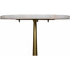 Noir Cosmopolitan Side Table - Industrial Steel & Bianco Crown Marble, 15"