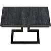 Noir Alonzo Side Table - Industrial Steel & Night Snow Marble, 13.5"