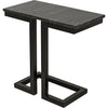 Noir Alonzo Side Table - Industrial Steel & Night Snow Marble, 13.5"