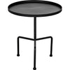 Noir Paige Side Table, Black Steel, 23"