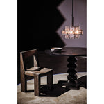 Noir Zig-Zag Dining Table, 48" Diameter, Hand Rubbed Black - Mahogany & Veneer