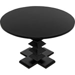 Noir Zig-Zag Dining Table, 48" Diameter, Hand Rubbed Black - Mahogany & Veneer
