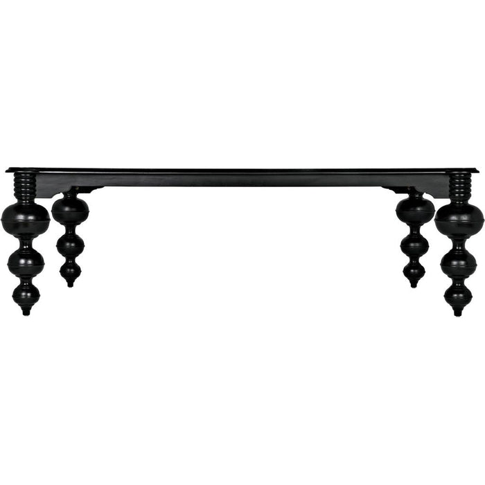 Noir Claudio Dining Table, Hand Rubbed Black - Mahogany & Veneer, 54"