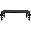 Noir Claudio Dining Table, Hand Rubbed Black - Mahogany & Veneer, 54"