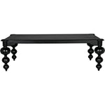 Noir Claudio Dining Table, Hand Rubbed Black - Mahogany & Veneer, 54"
