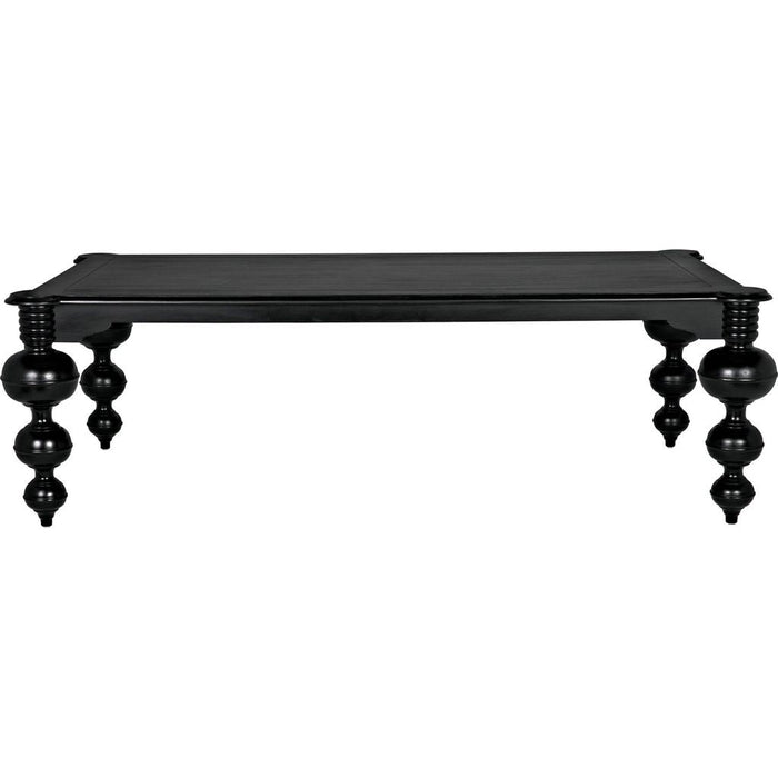 Noir Claudio Dining Table, Hand Rubbed Black - Mahogany & Veneer, 54"