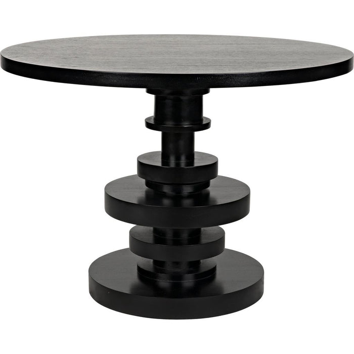 Primary vendor image of Noir Corum Round Table, Hand Rubbed Black - Mahogany & Veneer, 42"