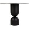 Noir Wanda Dining Table, Black Steel, 39.5"