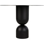 Noir Wanda Dining Table, Black Steel, 39.5"