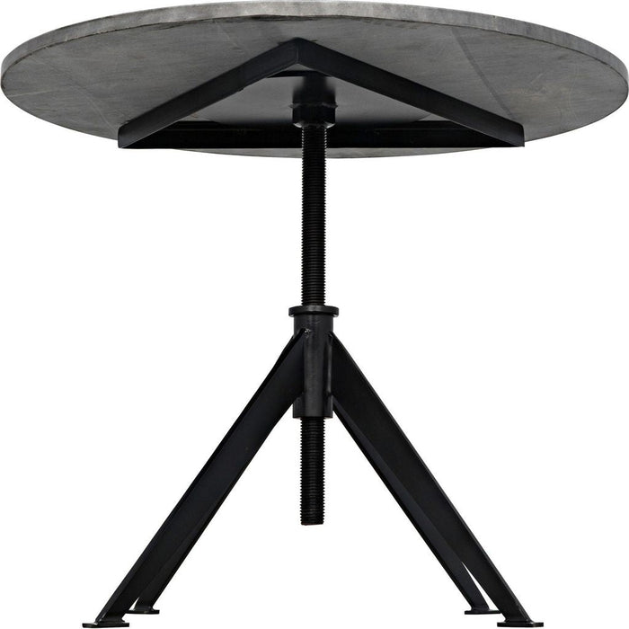 Noir Matilo Adjustable Table - Industrial Steel & Night Snow Marble, 30"