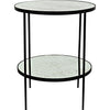 Noir Anna Side Table, Black Steel w/ Antiqued Mirror, 25"