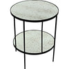 Noir Anna Side Table, Black Steel w/ Antiqued Mirror, 25"