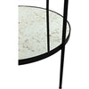 Noir Anna Side Table, Black Steel w/ Antiqued Mirror, 25"