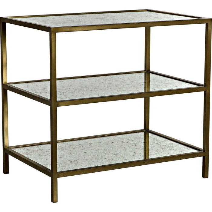 Primary vendor image of Noir 3 Tier Side Table, Antique Brass & Antique Mirror, 20"