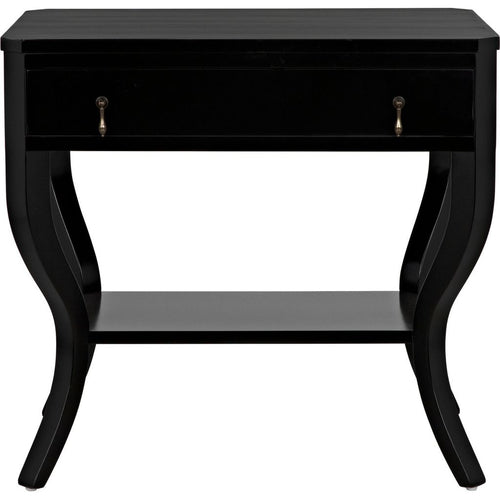 Noir Weldon Side Table, Distressed Black - Birch & Veneer, 20"