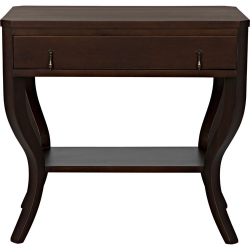 Noir Weldon Side Table, Distressed Brown - Birch & Veneer, 20"