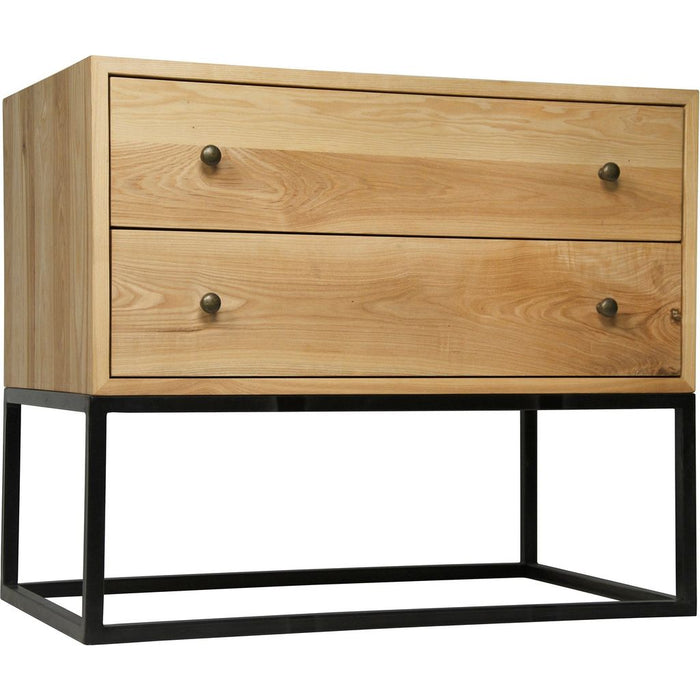 Primary vendor image of Noir Downtown Side Table, Elm & Black Steel, 18"