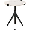 Noir Edith Adjustable Side Table - Industrial Steel & Bianco Crown Marble, 20.5"