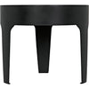 Noir Cylinder Side Table, Large - Industrial Steel & Bianco Crown Marble, 24"