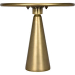 Noir Hiro Short Side Table, Metal w/ Brass Finish, 17"