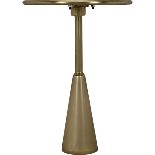 Noir Hiro Side Table, Metal w/ Brass Finish, 17"