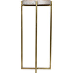 Noir Soho Side Table - Industrial Steel & Bianco Crown Marble, 11"