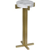 Noir Sardo Side Table - Industrial Steel & Bianco Crown Marble, 8"