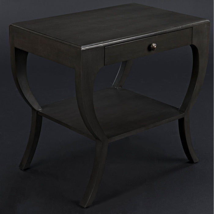 Noir Maude Side Table, Pale - Mahogany & Veneer, 20"
