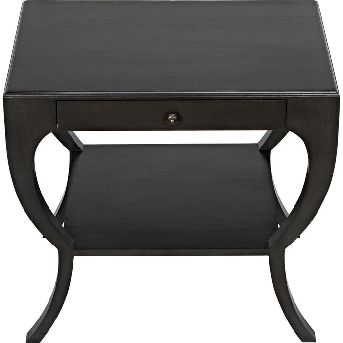 Noir Maude Side Table, Pale - Mahogany & Veneer, 20"