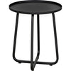 Noir Kimana Side Table, Black Steel, 20.5"