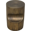 Noir Margo Side Table, Steel w/ Aged Brass Finish, 14"