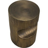 Noir Margo Side Table, Steel w/ Aged Brass Finish, 14"