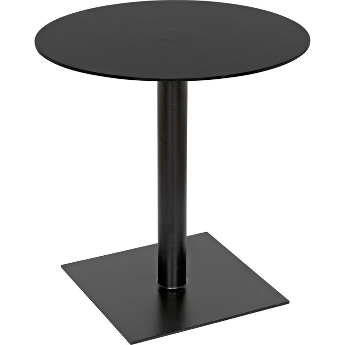 Noir Mies Side Table, Black Steel - Cast Iron, 26"