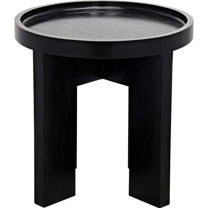 Noir Gavin Side Table, Hand Rubbed Black - Mahogany & Veneer, 25"