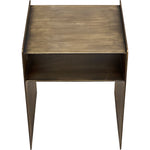 Noir Cyrus Side Table, Aged Brass - Industrial Steel, 16"