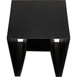 Noir Quintin Side Table, Black Steel, 17.5"