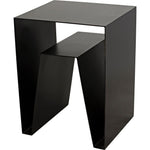 Noir Quintin Side Table, Black Steel, 17.5"