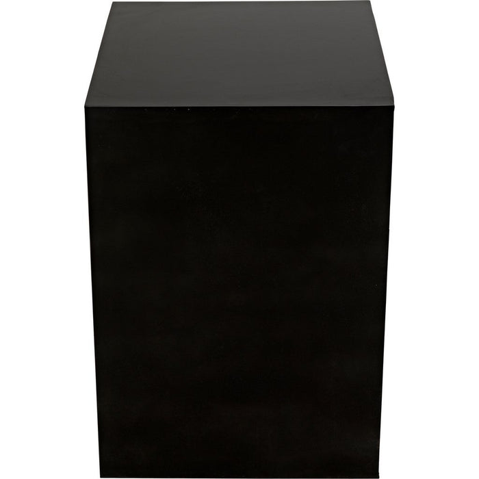 Noir Quintin Side Table, Black Steel, 17.5"