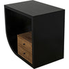 Noir Burton Side Table, Left, Hand Rubbed Black & Teak, 20"